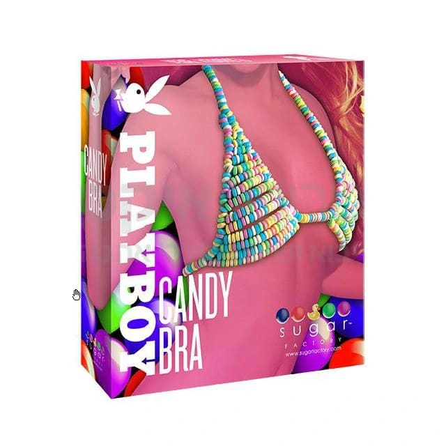 CANDYBRA חזייה עשוייה מסוכריות סודה השזורות בעבודת יד מוקפדת. מאות סוכריות במוצר. כ300 גרם.